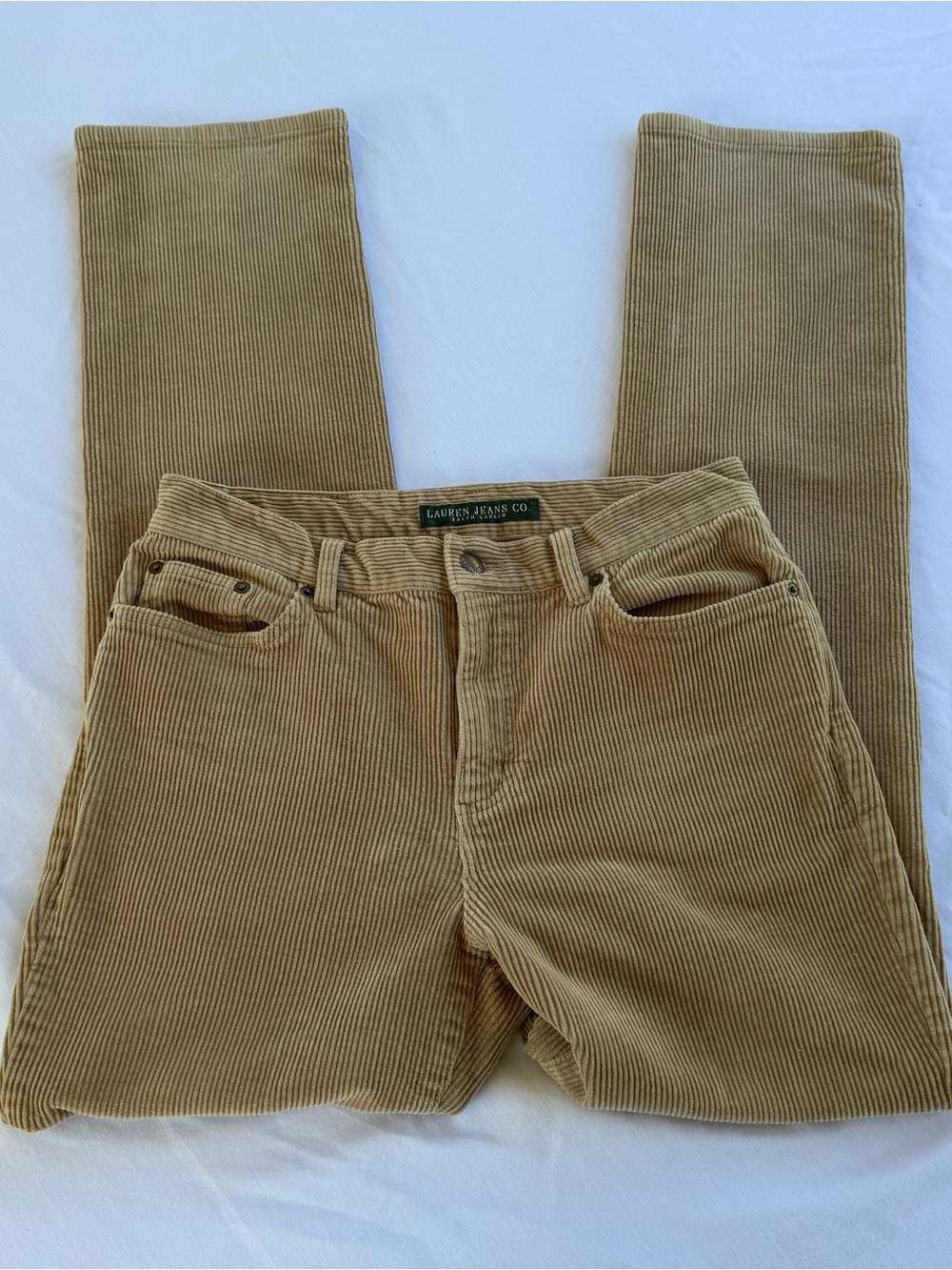 Lauren Jeans Co Ralph Lauren Tan Corduroy Straight Trousers Vintage Womens 4